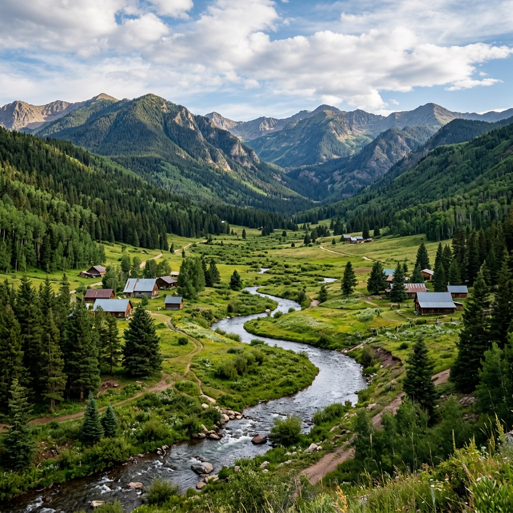 Beulah Valley Colorado lush mountain valley with pine forests