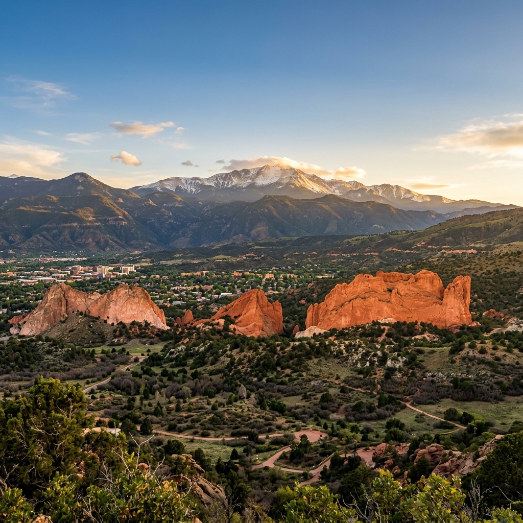 Colorado Springs with Garden of the Gods and Pikes Peak