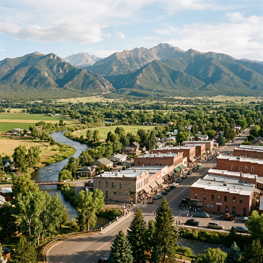 Florence Colorado Arkansas River valley with Wet Mountains